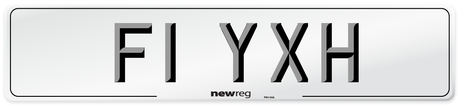 F1 YXH Number Plate from New Reg